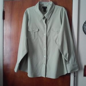 Lane Bryant Green Button Up Shirt size 26/28